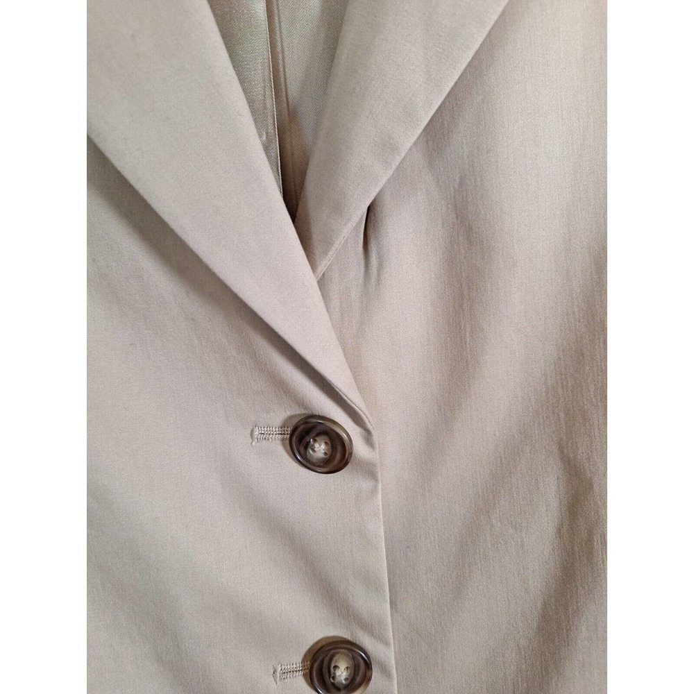 Vintage 90s Ellen Tracy Neutral Cotton Stretch Blazer Jacket Women 8P Career - Picture 2 of 10